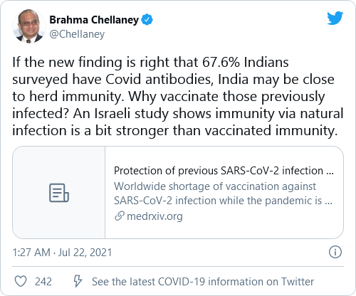 Indian Study Showing 68% Have Covid Antibodies Shatters Global Pro-Vaccine Push Image-1791